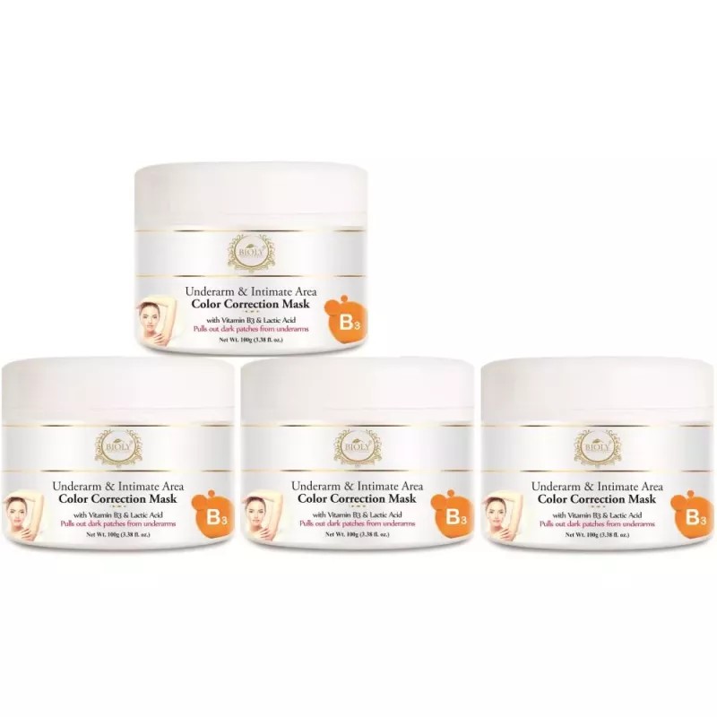 Bioly Underarm & Intimate Area Color Correction Mask (100g, Pack of 4)