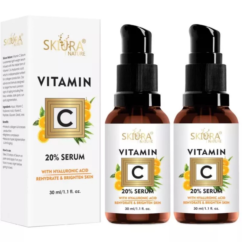 Skiura Nature Vitamin C 20% Serum (30ml, Pack of 2)