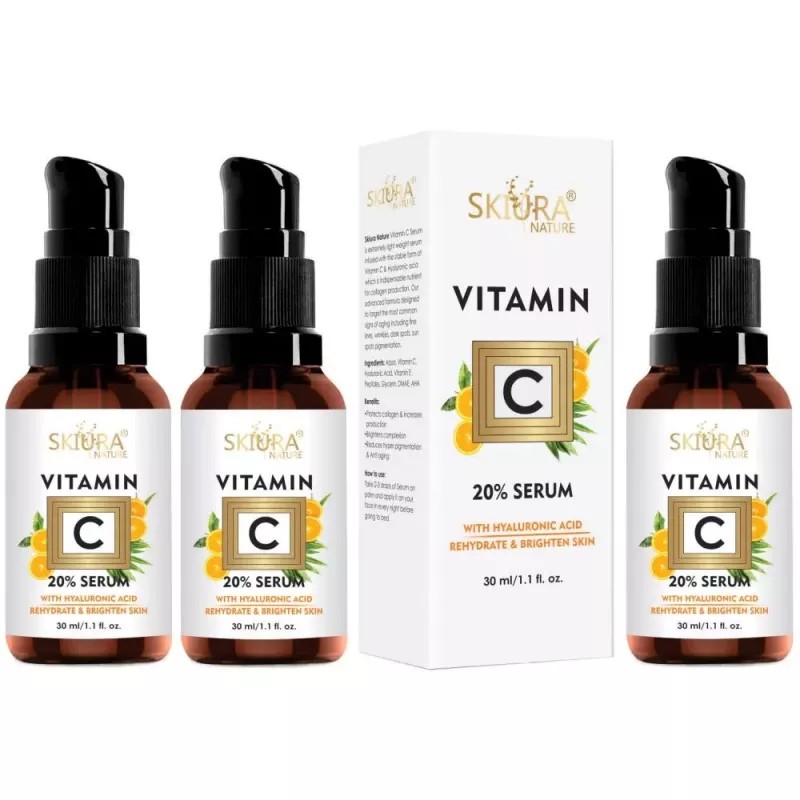 Skiura Nature Vitamin C 20% Serum (30ml, Pack of 3)