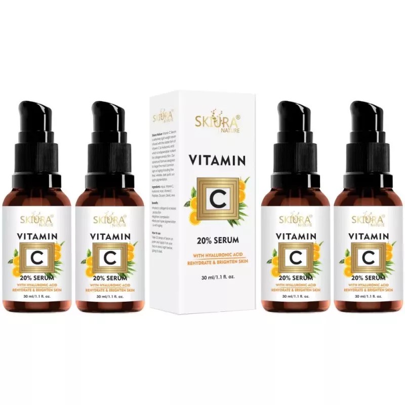 Skiura Nature Vitamin C 20% Serum (30ml, Pack of 4)