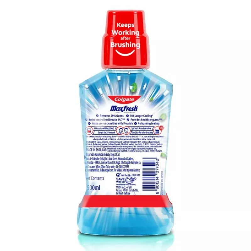 Colgate Maxfresh Plax Mouth Wash Peppermint (250ml)