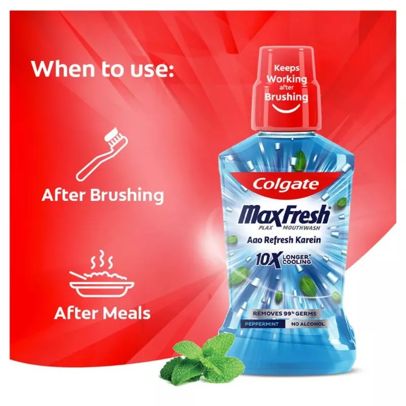 Colgate Maxfresh Plax Mouth Wash Peppermint (250ml)