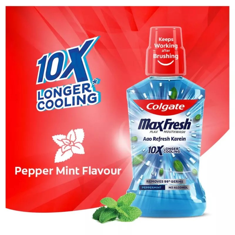 Colgate Maxfresh Plax Mouth Wash Peppermint (250ml)