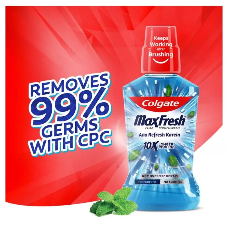 Colgate Maxfresh Plax Mouth Wash Peppermint (250ml)