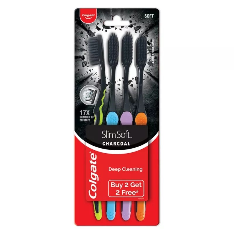 Colgate Slim Soft Charcoal Toothbrush (Buy 2 Get 2 Free) (4pcs)