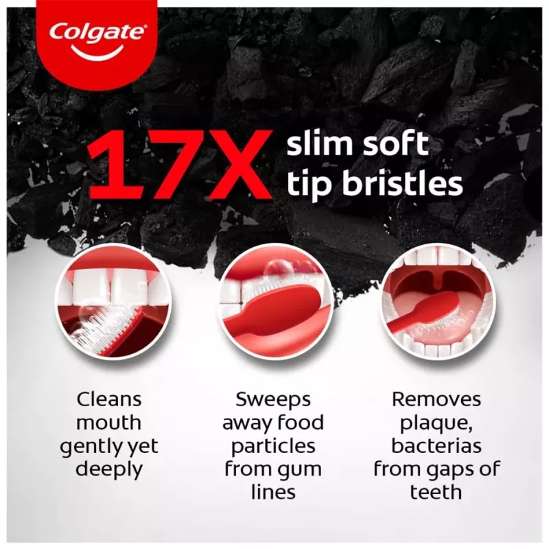 Colgate Slim Soft Charcoal Toothbrush (Buy 2 Get 2 Free) (4pcs)