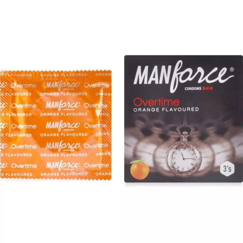 Mankind Pharma Manforce Condoms Overtime Orange Flavoured (3pcs)