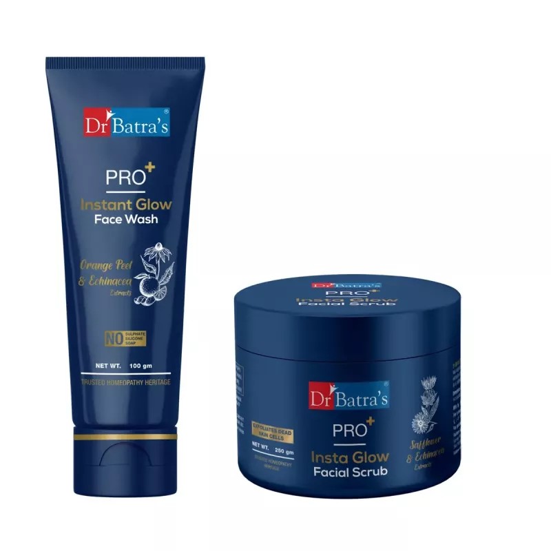 Dr Batras Pro Instant Glow Skin Care Kit (Face Wash 100g + Facial Scrub 250g) (1Pack)
