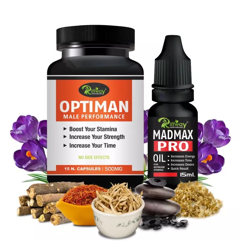 Riffway Optiman Capsules + Mad Max Pro Oil (15Cap + 15ml Oil) (1Pack)