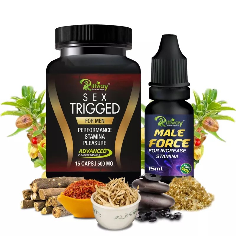 Riffway Sex Trigged Capsules + Male Force Oil (15Cap + 15ml Oil) (1Pack)