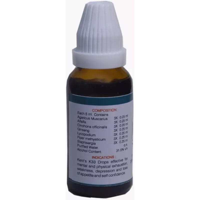 Kent Pharmaceuticals K33 For Mental & Physical Tiredness (30ml)