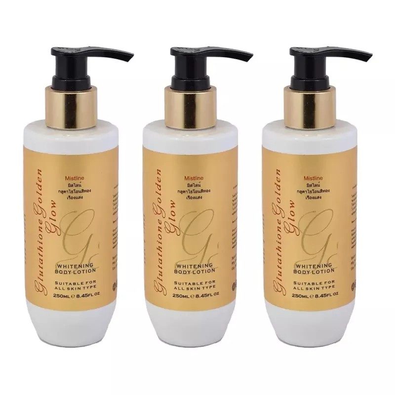 Mistline Glutathione Golden Glow Body Lotion (250ml, Pack of 3)