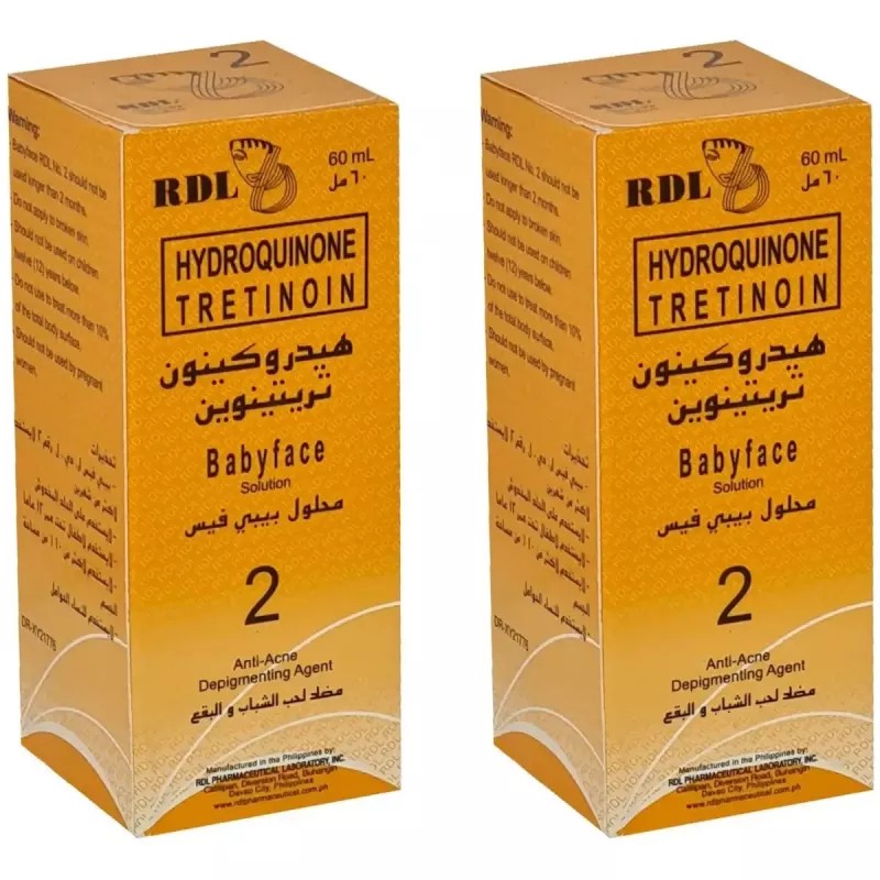 RDL Hydroquinone Tretinoin Babyface Solution 2 (60ml, Pack of 2)
