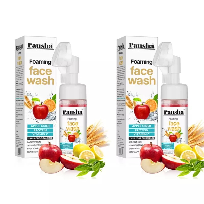 Rausha Foaming Apple Cider Face Wash (150ml, Pack of 2)