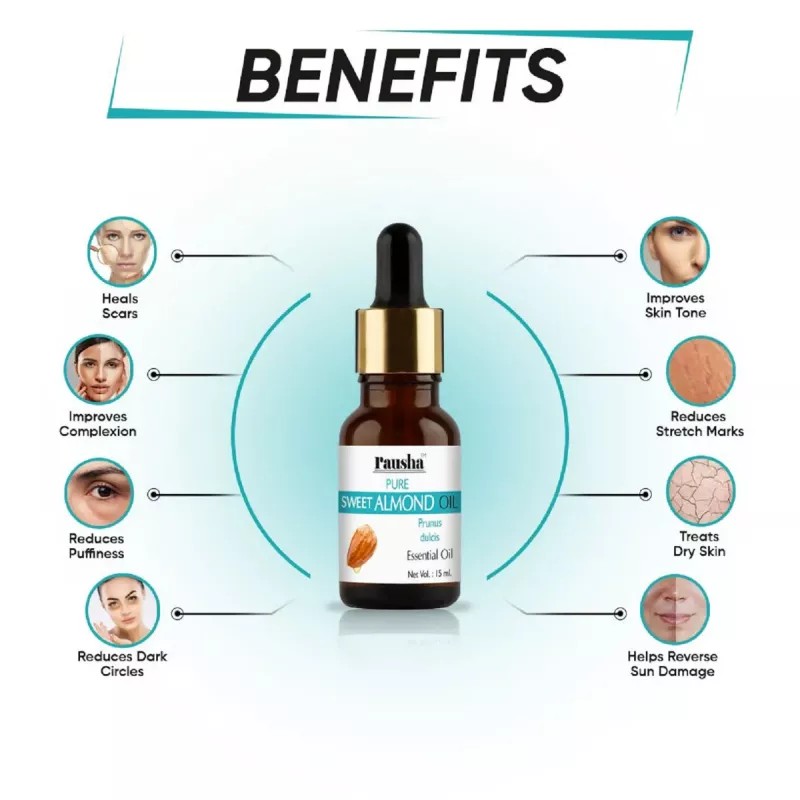 Rausha Foaming Neem Face Wash + Pure Sweet Almond Oil (Facewash 150ml + Oil 15ml) (1Pack)