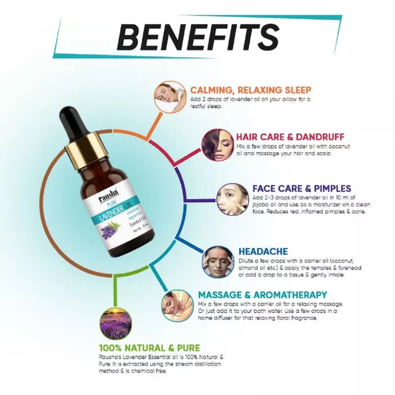 Rausha Foaming Neem Face Wash + Pure Lavender Oil (Facewash 150ml + Oil 15ml) (1Pack)