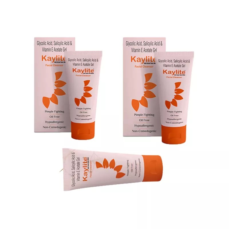 Kaylite Anti Acne Facial Cleanser Face Wash (60ml, Pack of 3)