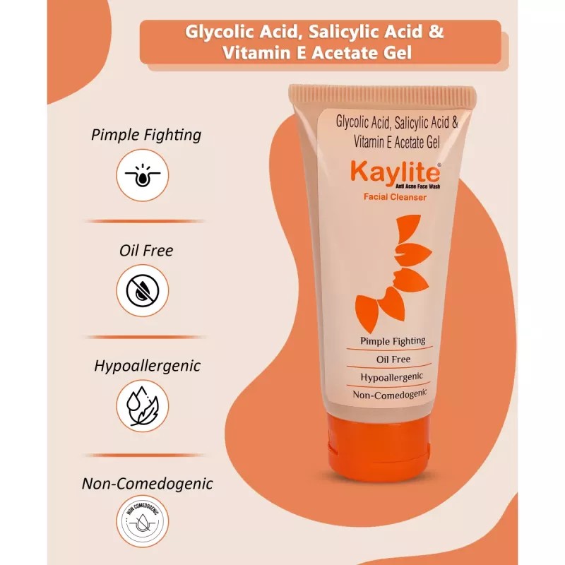 Kaylite Anti Acne Facial Cleanser Face Wash (60ml, Pack of 3)