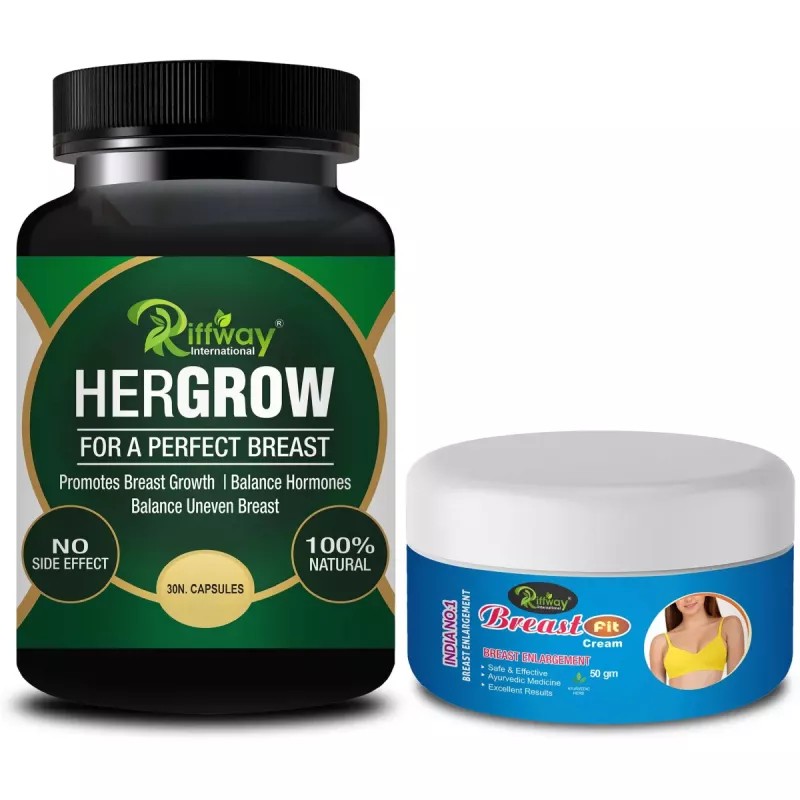 Riffway Hergrow Capsules + Breast Fit Cream (30Cap + Cream 50g) (1Pack)
