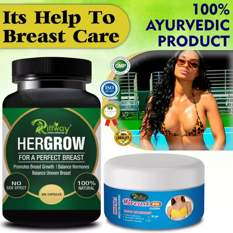 Riffway Hergrow Capsules + Breast Fit Cream (30Cap + Cream 50g) (1Pack)