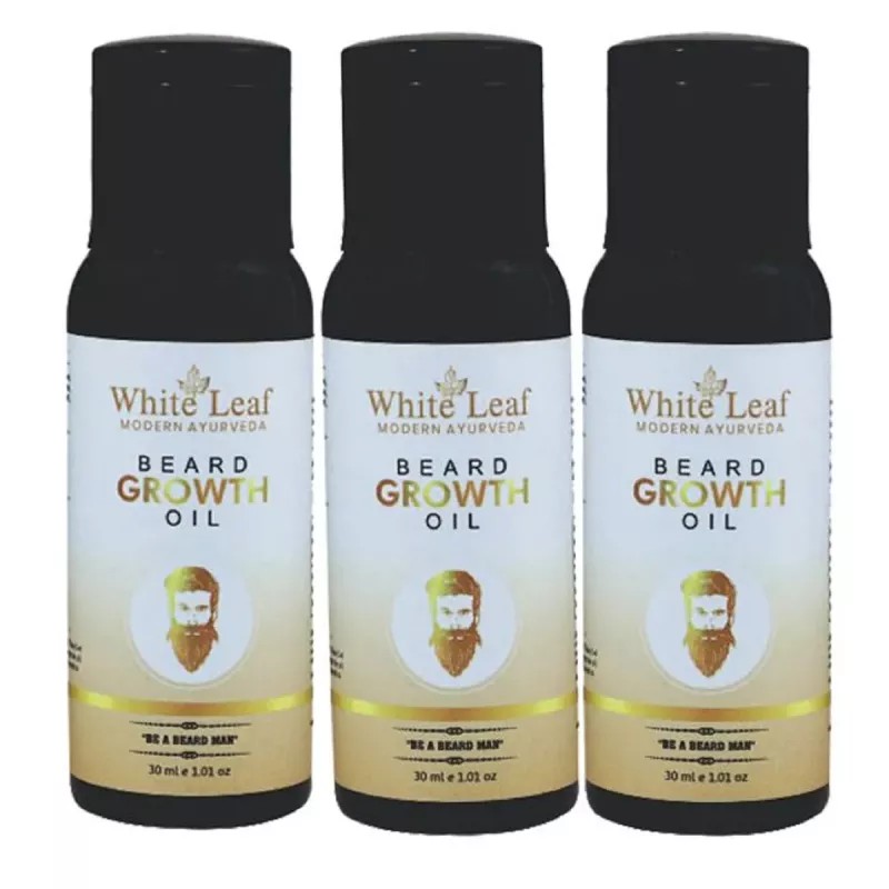 White Leaf Beard Growth Oil (30ml, Pack of 3)
