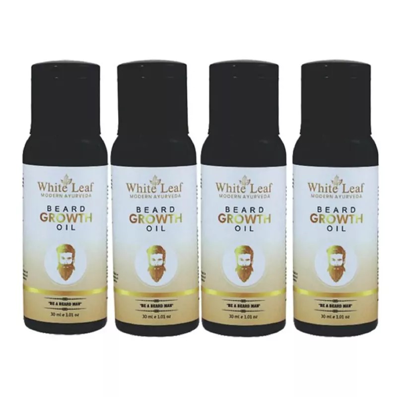 White Leaf Beard Growth Oil (30ml, Pack of 4)