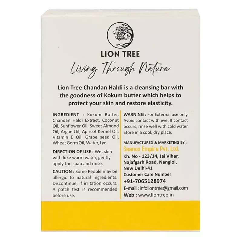 Lion Tree Chandan Haldi Soap With Goodness Of Kokum Butter (110g)