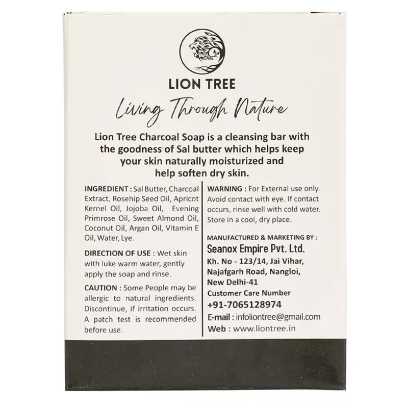 Lion Tree Charcoal Soap With Goodness Of Sal Butter (110g)