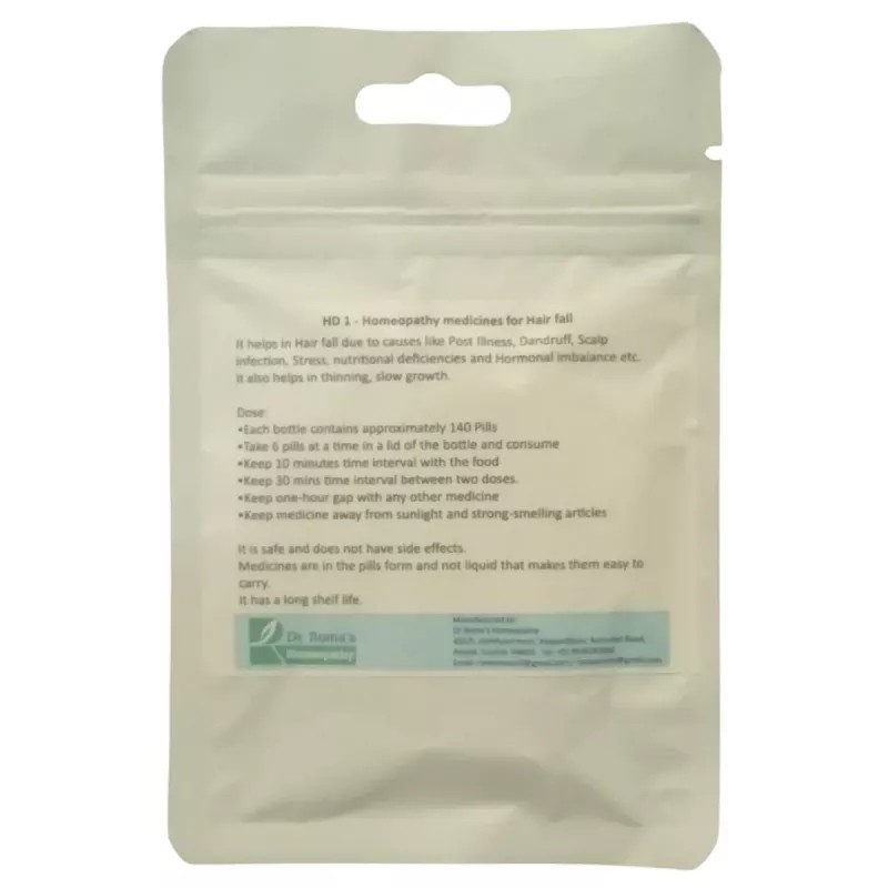 Dr Romas Homeopathy HD-1 Hair Fall (2 Bottles of 2 Dram) (16g)