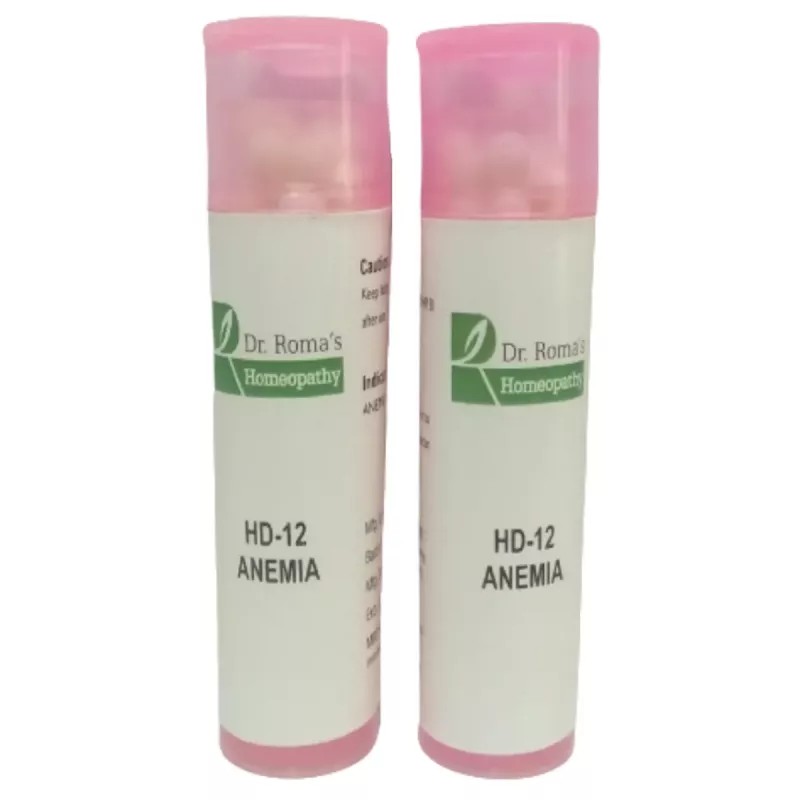 Dr Romas Homeopathy HD-12 Anemia (2 Bottles of 2 Dram) (16g)