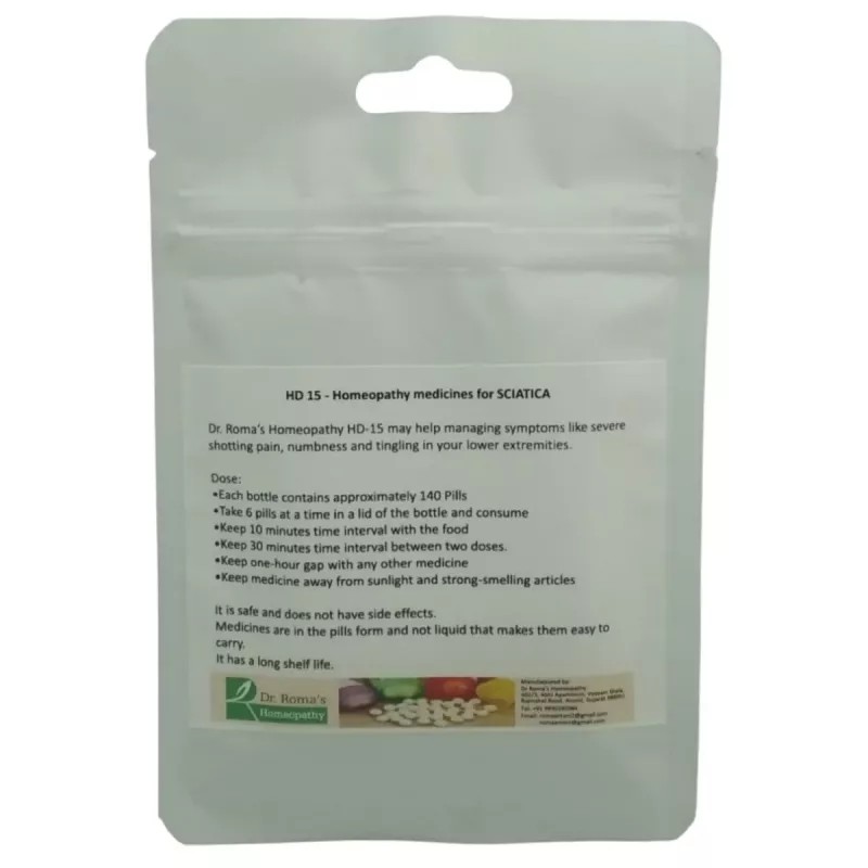 Dr Romas Homeopathy HD-15 Sciatica (Heel Pain) (2 Bottles of 2 Dram) (16g)