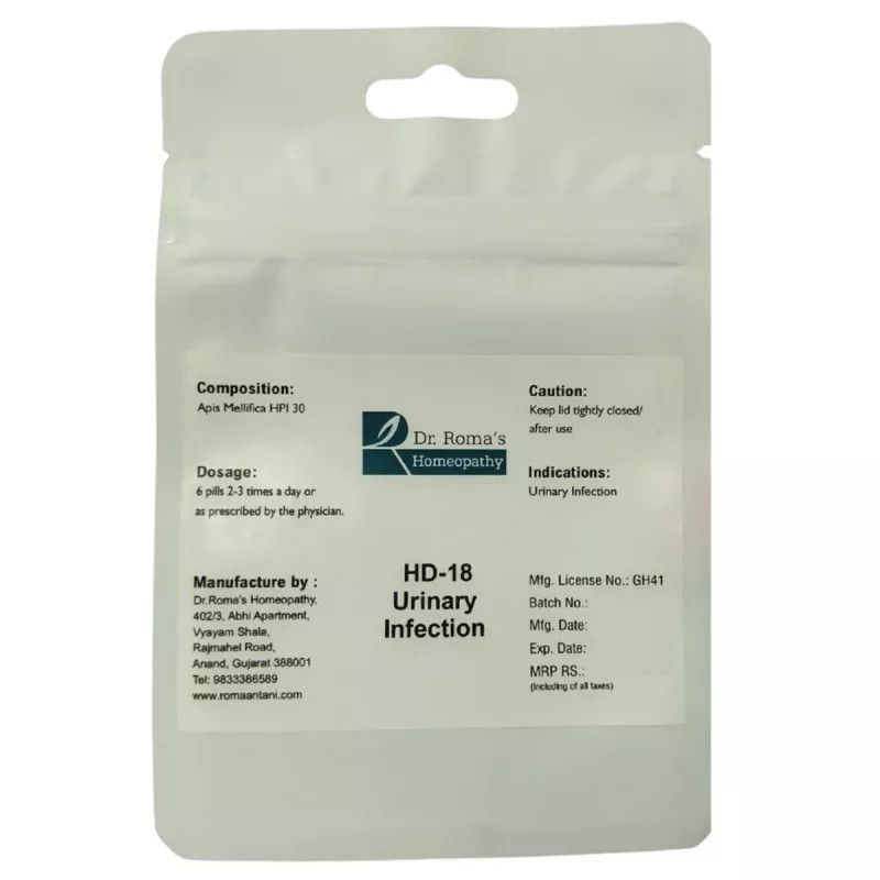 Dr Romas Homeopathy HD-18 Urinary Infection (2 Bottles of 2 Dram) (16g)