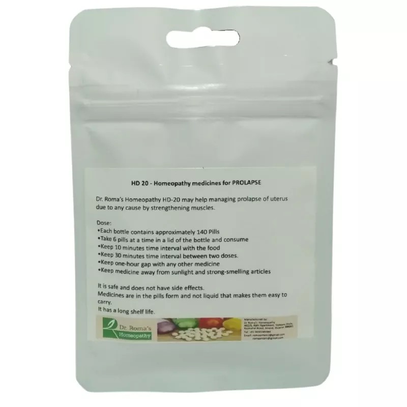 Dr Romas Homeopathy HD-20 Prolapse (2 Bottles of 2 Dram) (16g)