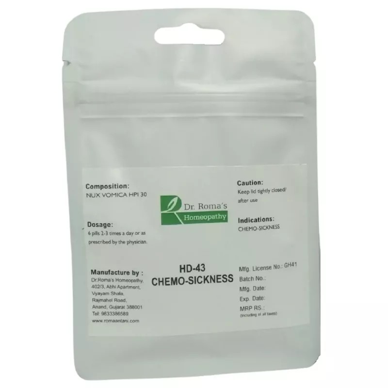 Dr Romas Homeopathy HD-43 Chemo-Sickness (2 Bottles of 2 Dram) (16g)