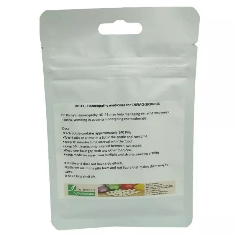 Dr Romas Homeopathy HD-43 Chemo-Sickness (2 Bottles of 2 Dram) (16g)