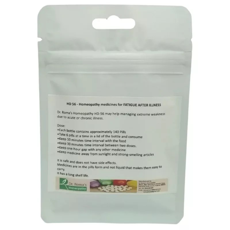 Dr Romas Homeopathy HD-56 Fatigue After Illness (2 Bottles of 2 Dram) (16g)
