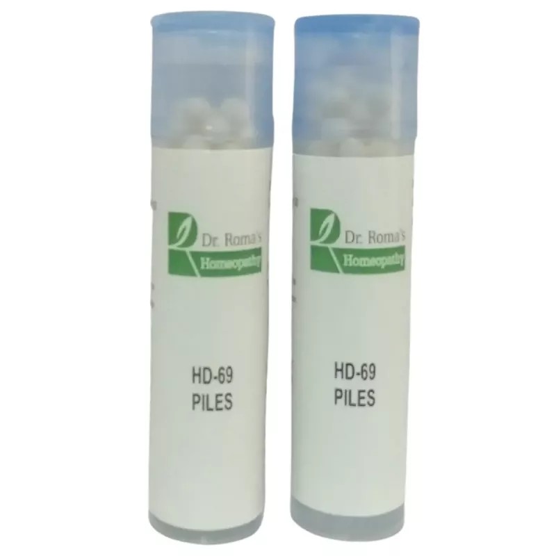 Dr Romas Homeopathy HD-69 Piles (2 Bottles of 2 Dram) (16g)