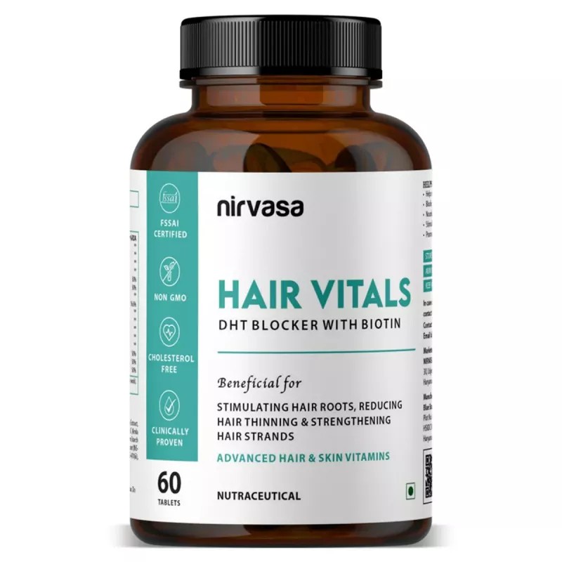 Nirvasa Hair Vitals Dht Blocker With Biotin Tablets (60tab)