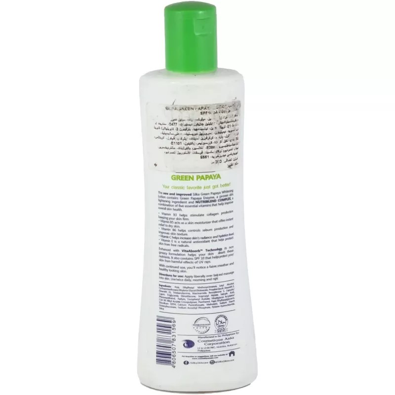 Silka Green Papaya Whitening lotion (200ml, Pack of 4)