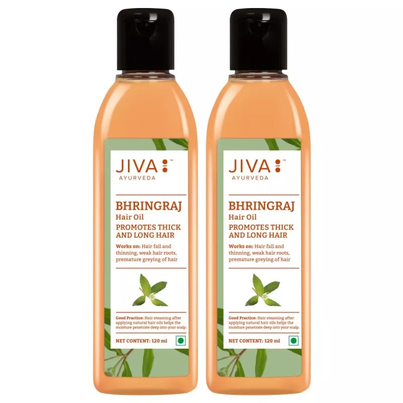 Jiva Ayurveda Bhringaraj Hair Oil (120ml, Pack of 2)