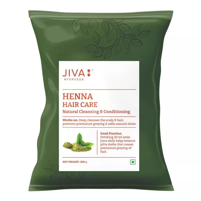 Jiva Ayurveda Henna Hair Care Powder (200g, Pack of 4)