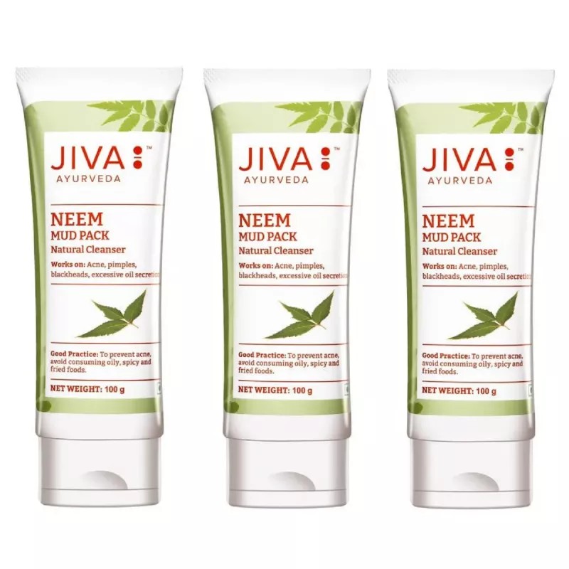 Jiva Ayurveda Neem Mud Pack (100g, Pack of 3)