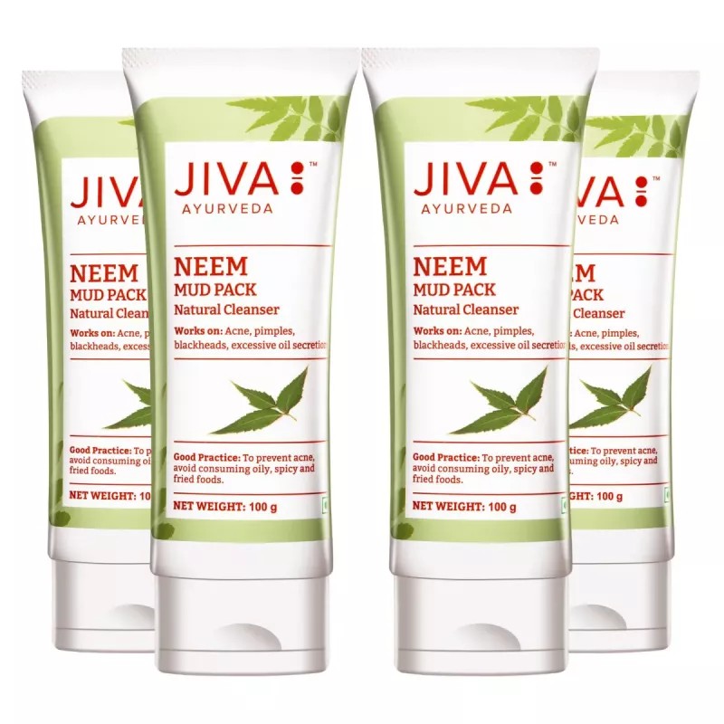 Jiva Ayurveda Neem Mud Pack (100g, Pack of 4)