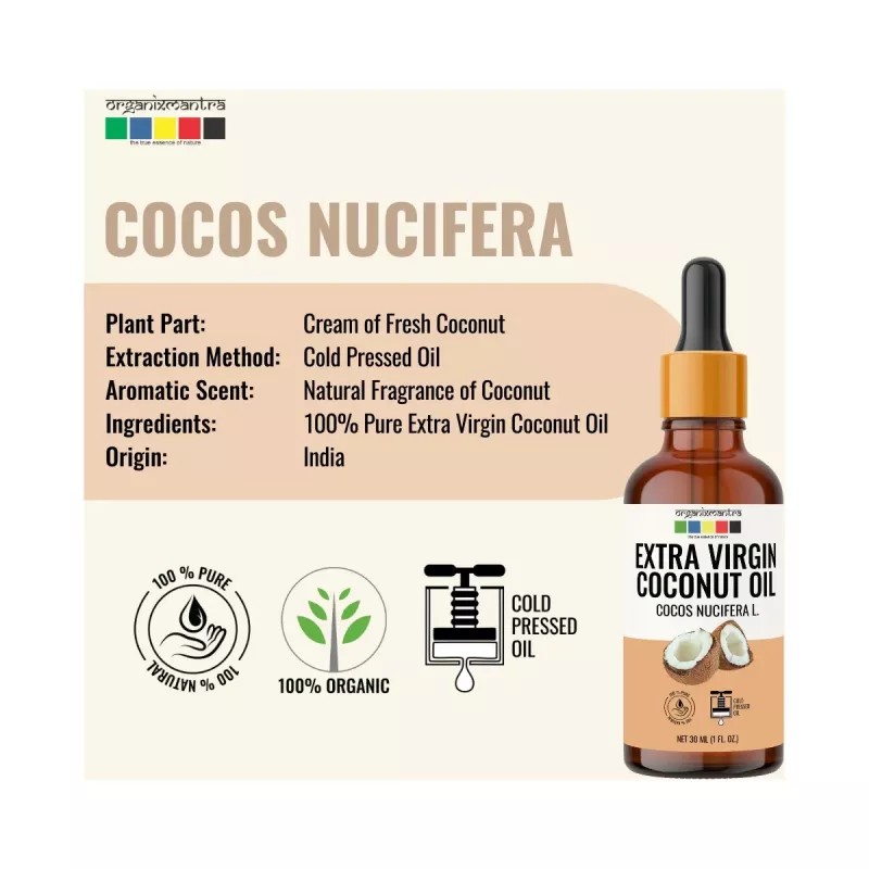 Organix Mantra Extra Virgin Coconut Oil (30ml, Pack of 2)