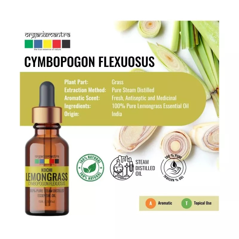 Organix Mantra Kochi Lemongrass Essential Oil (15ml)