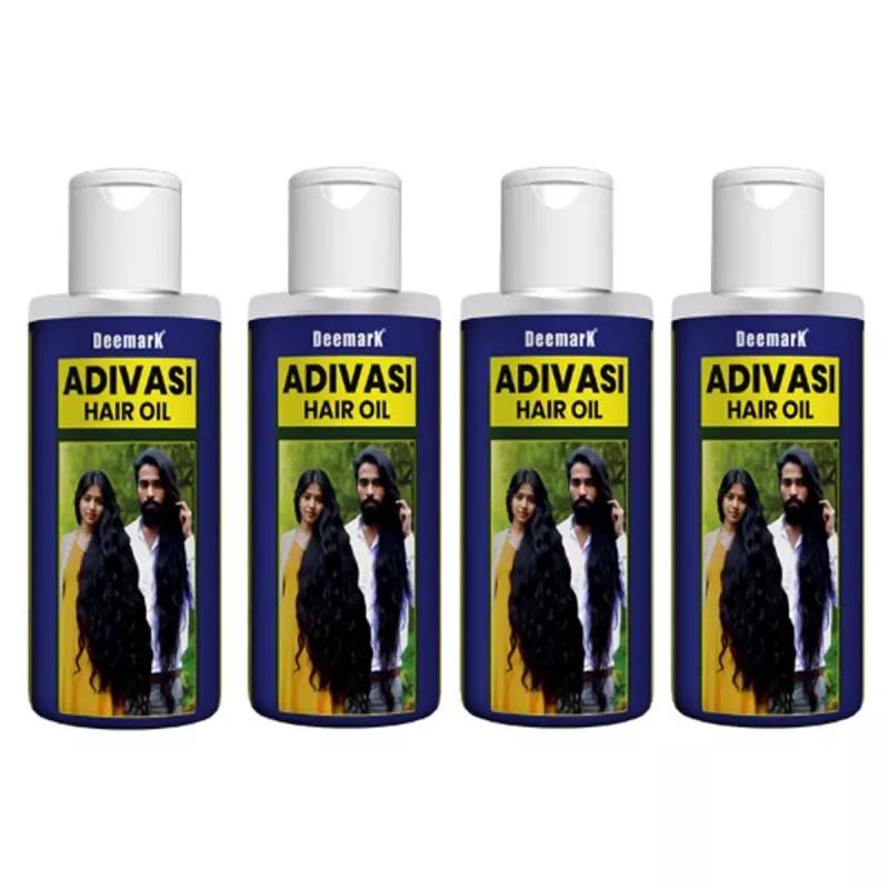 Deemark Adivasi Hair Oil Long & Shiny (100ml, Pack of 4)