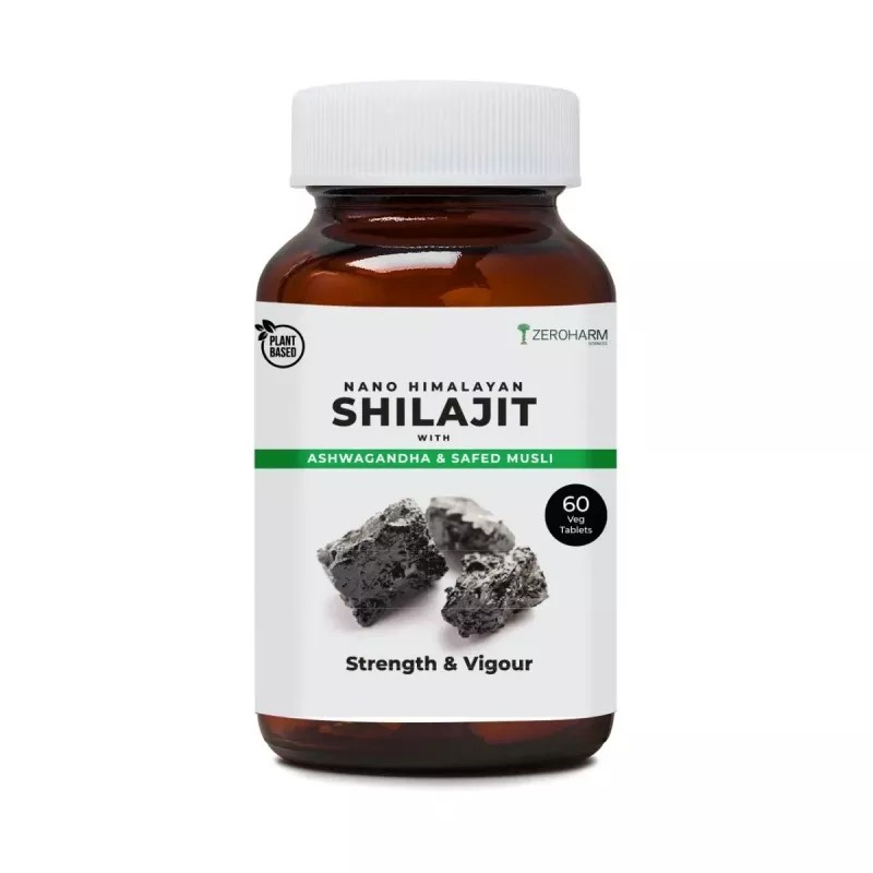 Zeroharm Shilajit, Ashwagandha, Safed Musli (60tab)