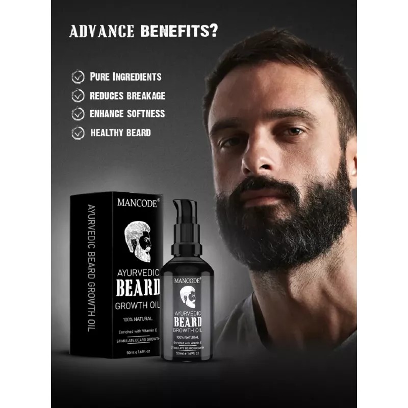 Mancode Ayurvedic Beard Growth Oil For Men (50ml)