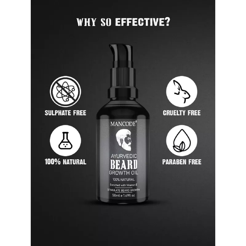 Mancode Ayurvedic Beard Growth Oil For Men (50ml)