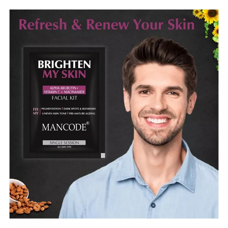 Mancode Brighten My Skin Facial Kit For Men (58g)